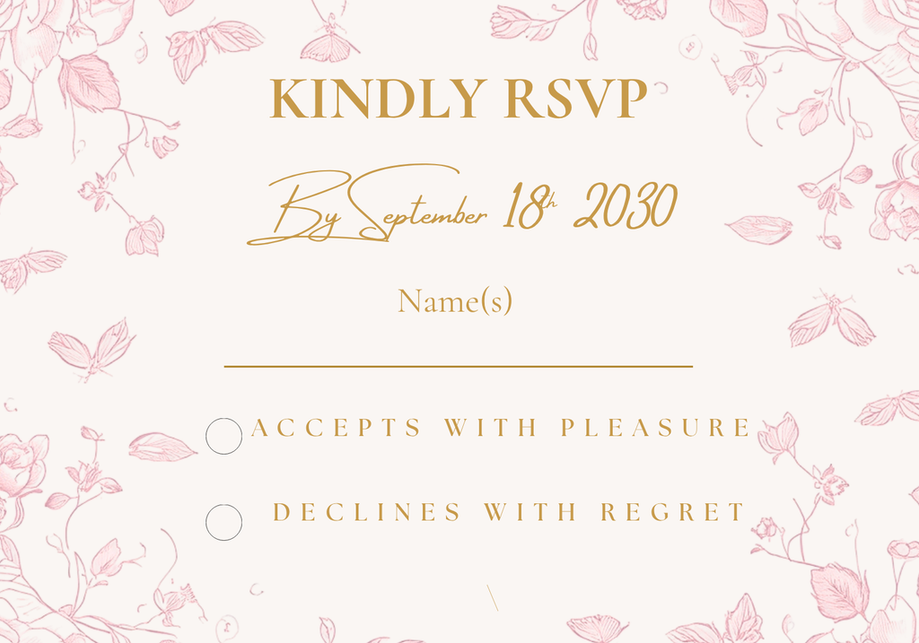 Editable Blush Pink Toile Wedding Invitation Suite Template