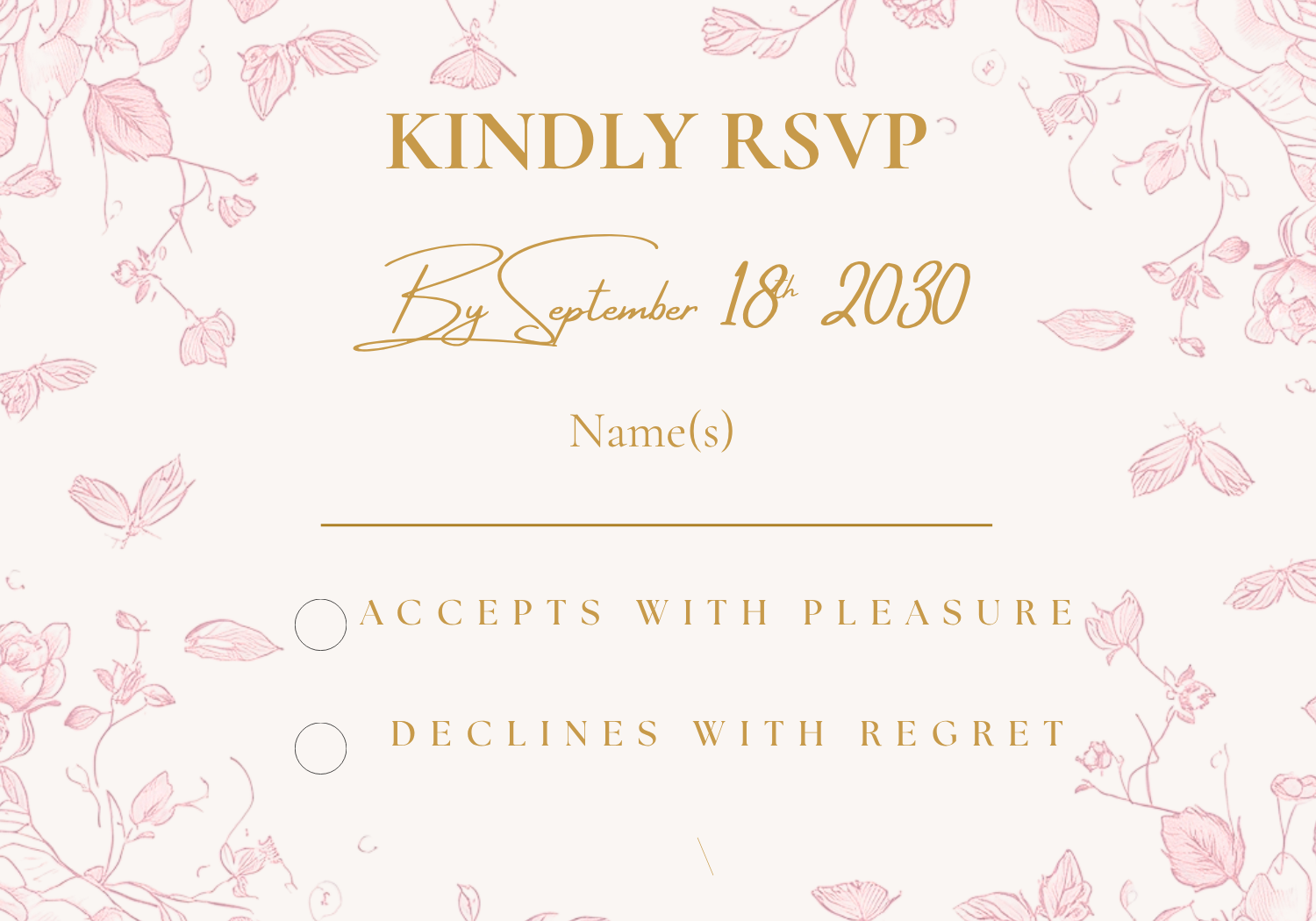 Editable Blush Pink Toile Wedding Invitation Suite Template