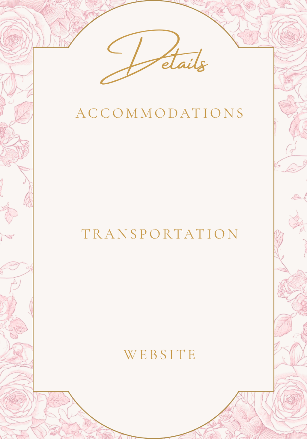 Editable Blush Pink Toile Wedding Invitation Suite Template